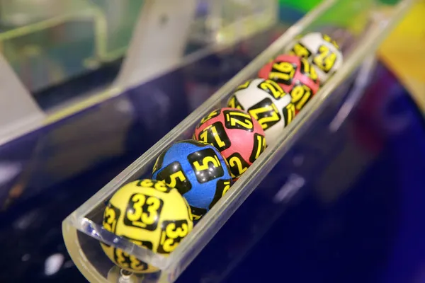 Obrázek Loterie Míčků Během Extrakce Vylosovaných Čísel — Stock fotografie