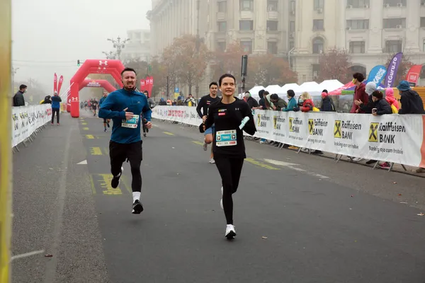 Bucharest Roménia Outubro 2021 Atletas Competem Corrida Maratona Bucareste — Fotografia de Stock