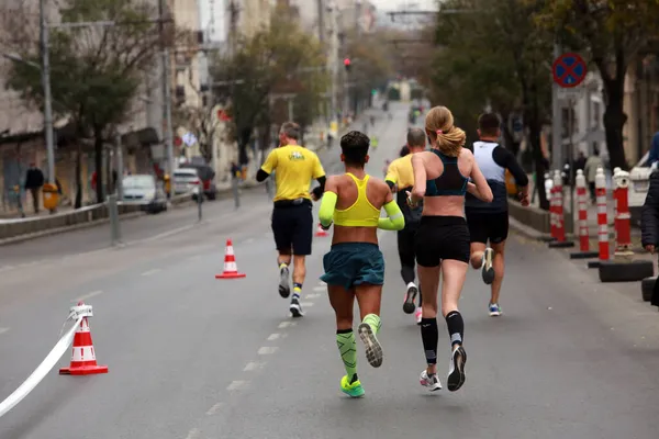 Bucharest Romania Ottobre 2021 Gli Atleti Gareggiano Alla Maratona Bucarest — Foto Stock