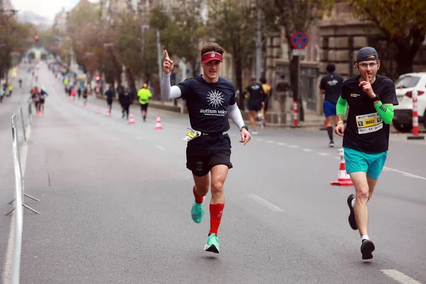 Bucharest Roménia Outubro 2021 Atletas Competem Maratona Bucareste — Fotografia de Stock