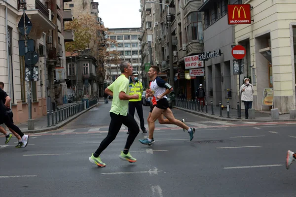 Bucharest Roemenië Oktober 2021 Atleten Nemen Deel Aan Marathon Van — Stockfoto
