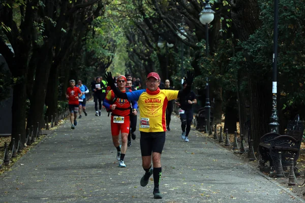 Bucharest Romania Octubre 2021 Los Atletas Compiten Maratón Bucarest — Foto de Stock