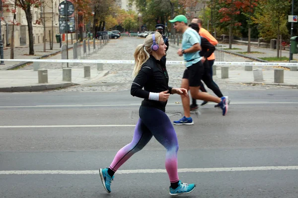 Bucharest Romania Octubre 2021 Los Atletas Compiten Maratón Bucarest — Foto de Stock