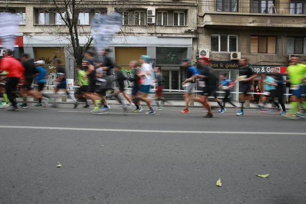 布加勒斯特 2021年10月31日 布加勒斯特马拉松比赛中的运动员 — 图库照片