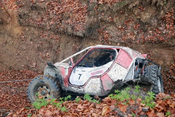 Sarata Monteoru Romania Novembre 2021 Auto Fuoristrada Burrone Gareggia Nel — Foto Stock