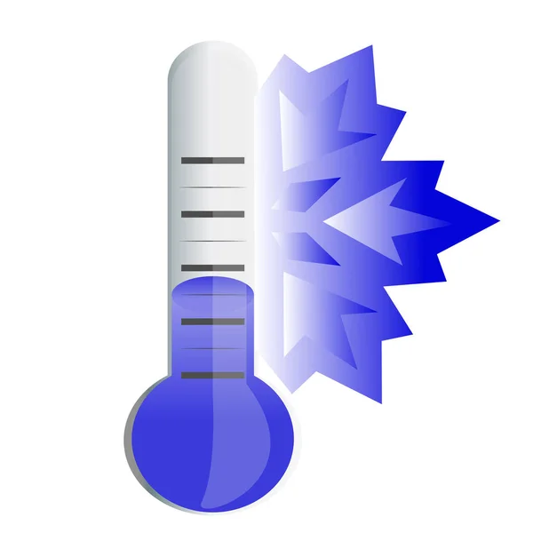 Thermometer Symbol Für Niedrige Temperaturen Winterthermometer Mit Schneeflocke Grafische Ressourcen — Stockvektor