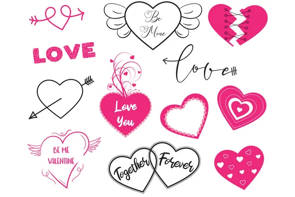 Valentine Clipart Valentine Day Hearts — ストックベクタ