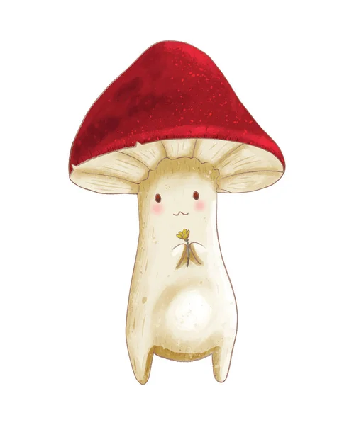Cute Mushroom Cottagecore Vintage Mushroom Character Clipart — Stockvektor