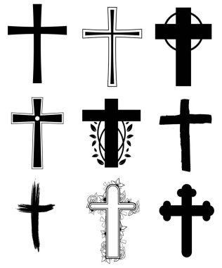 Set of cross silhouettes vector illustration