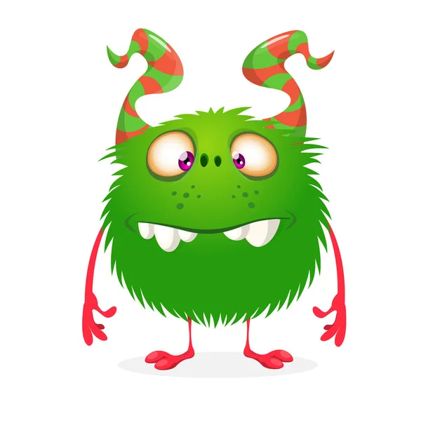 Angst Vor Dem Grünen Monster Vector Niedliche Monster Maskottchen Illustration — Stockvektor