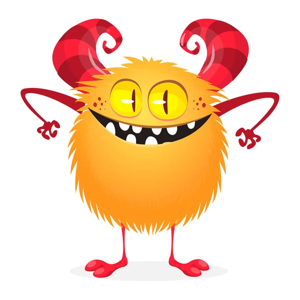 Monstro Dos Desenhos Animados Bonito Vetor Engraçado Characte Monstro Animado —  Vetores de Stock