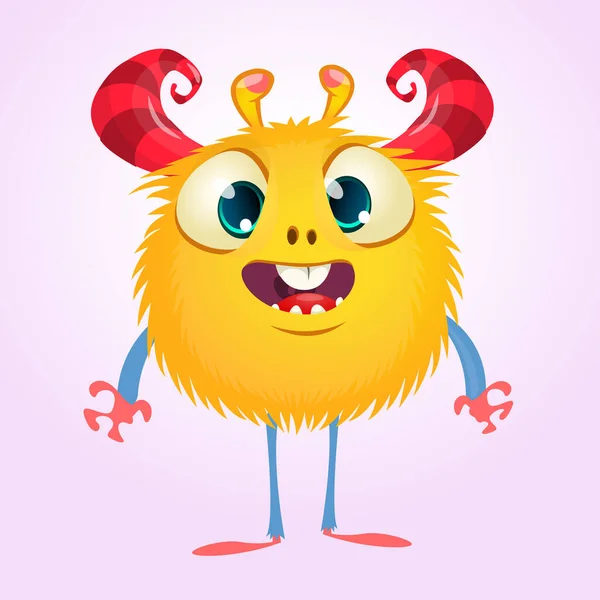 Leuke Monster Vector Cartoon Monster Mascotte — Stockvector
