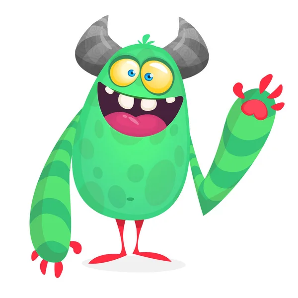 Vector Niedlichen Cartoon Alien Monster Figur Halloween — Stockvektor