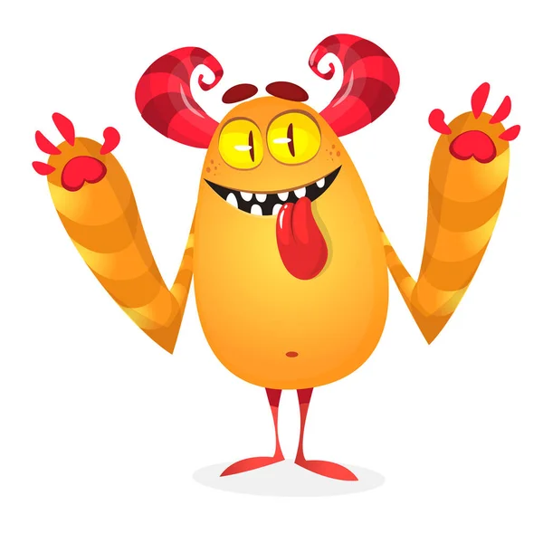 Cartoon Yellow Monster Vector Illustration — Stock Vector