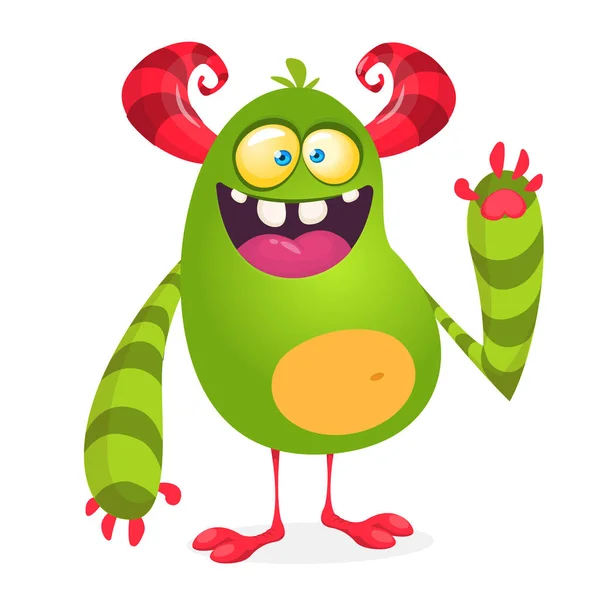 Vector Cute Caroon Alien Halloween Monster Character — Stock Vector
