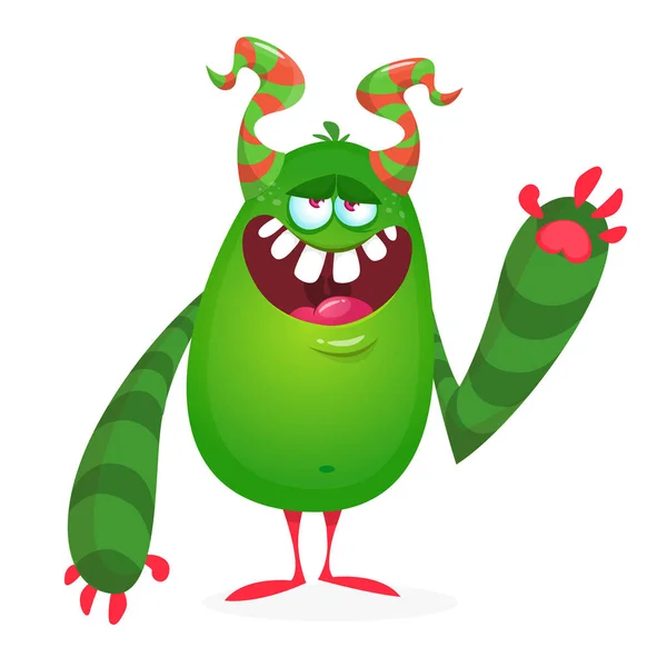 Vector Cute Cartoon Alien Halloween Monster Character — Stock Vector