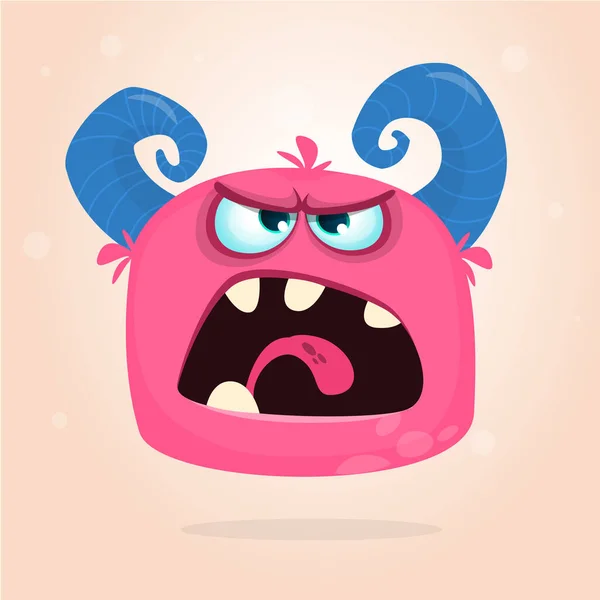 Angry Dessin Animé Monstre Volant Icône Illustration Vectorielle Halloween — Image vectorielle