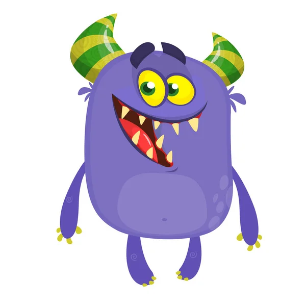Lustiges Cartoon Monster Lächelt Vektorcliparts — Stockvektor