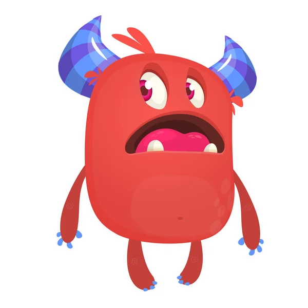 Gruseliges Cartoon Monster Vector Halloween Rotes Monster Große Anzahl Von — Stockvektor