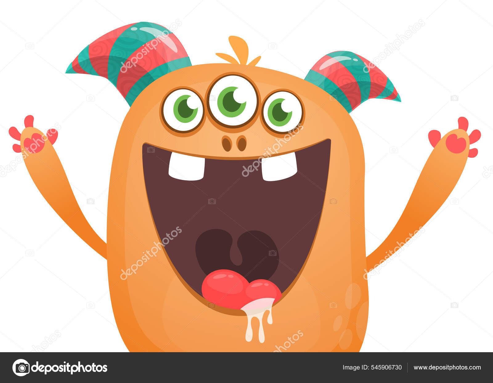 개달린 귀여운 괴물들의 할로윈 캐릭터 인쇄물 기사에 적합하다 스톡 벡터 - ©drawkman.gmail.com 545906730, image size:1600x1243