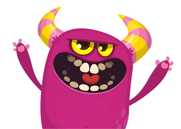 Ícone Voador Monstro Dos Desenhos Animados Irritado Ilustração Vector Halloween — Vetor de Stock