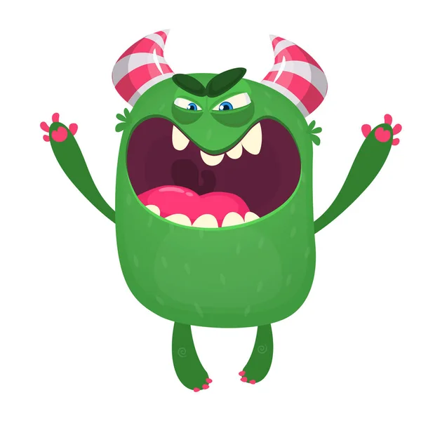 Nettes Cartoon Monster Vektor Troll Oder Gremlin Charakter Halloween Design — Stockvektor