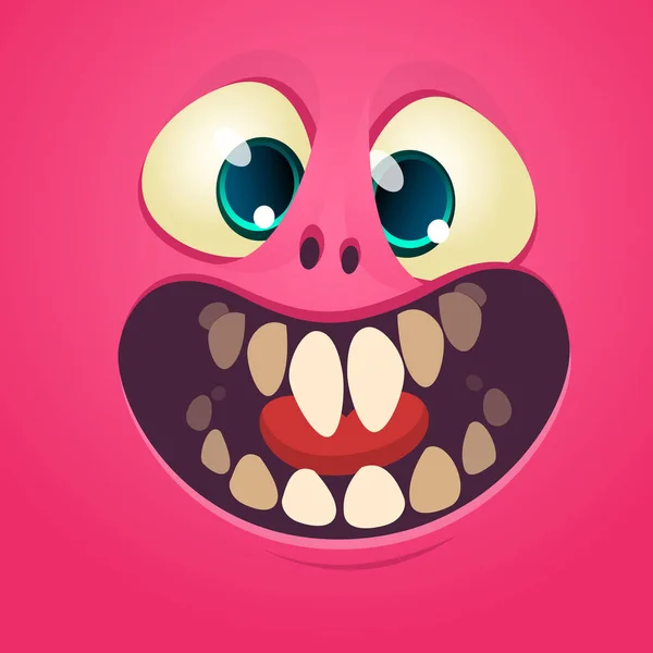 Cooles Cartoon Monster Gesicht Vektor Illustratio Halloween — Stockvektor