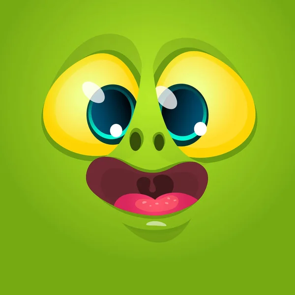 Alien Face Cartoon Creature Avatar Illustration Vector Stock Prints Design — Stok Vektör