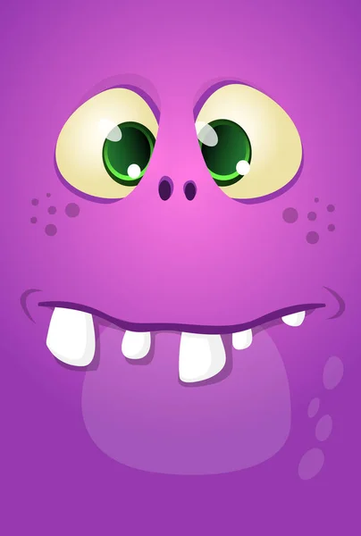 Bonita Cara Monstruo Dibujos Animados Halloween Vector Illustratio — Vector de stock