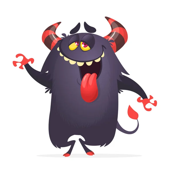 Silly Cartoon Monster Making Faces Illustration Print Party Sticker — Διανυσματικό Αρχείο