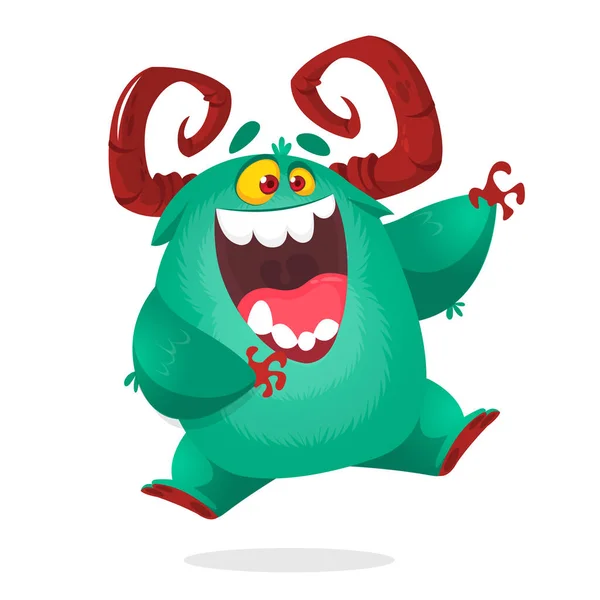 Dancing Monster Character Illustration Funny Monster Vector — Διανυσματικό Αρχείο