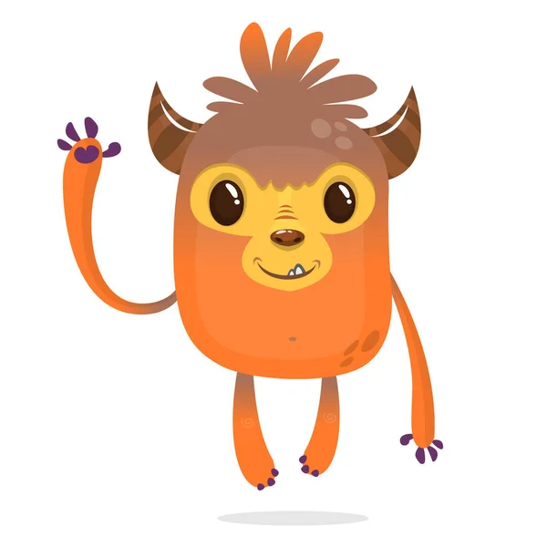 Dibujos Animados Divertido Bigfoot Personaje Yeti Halloween Monstruo Diseño — Vector de stock