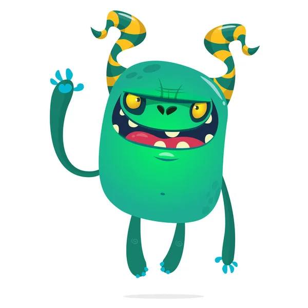 Desenhos Animados Personagem Monstro Zumbi Irritado Design Halloween — Vetor de Stock