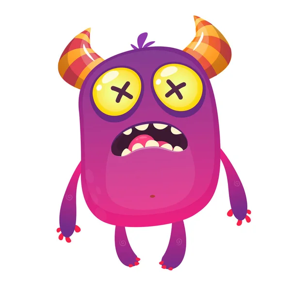 Lustige Cartoon Von Verrückten Monster Charakter Halloween Design — Stockvektor