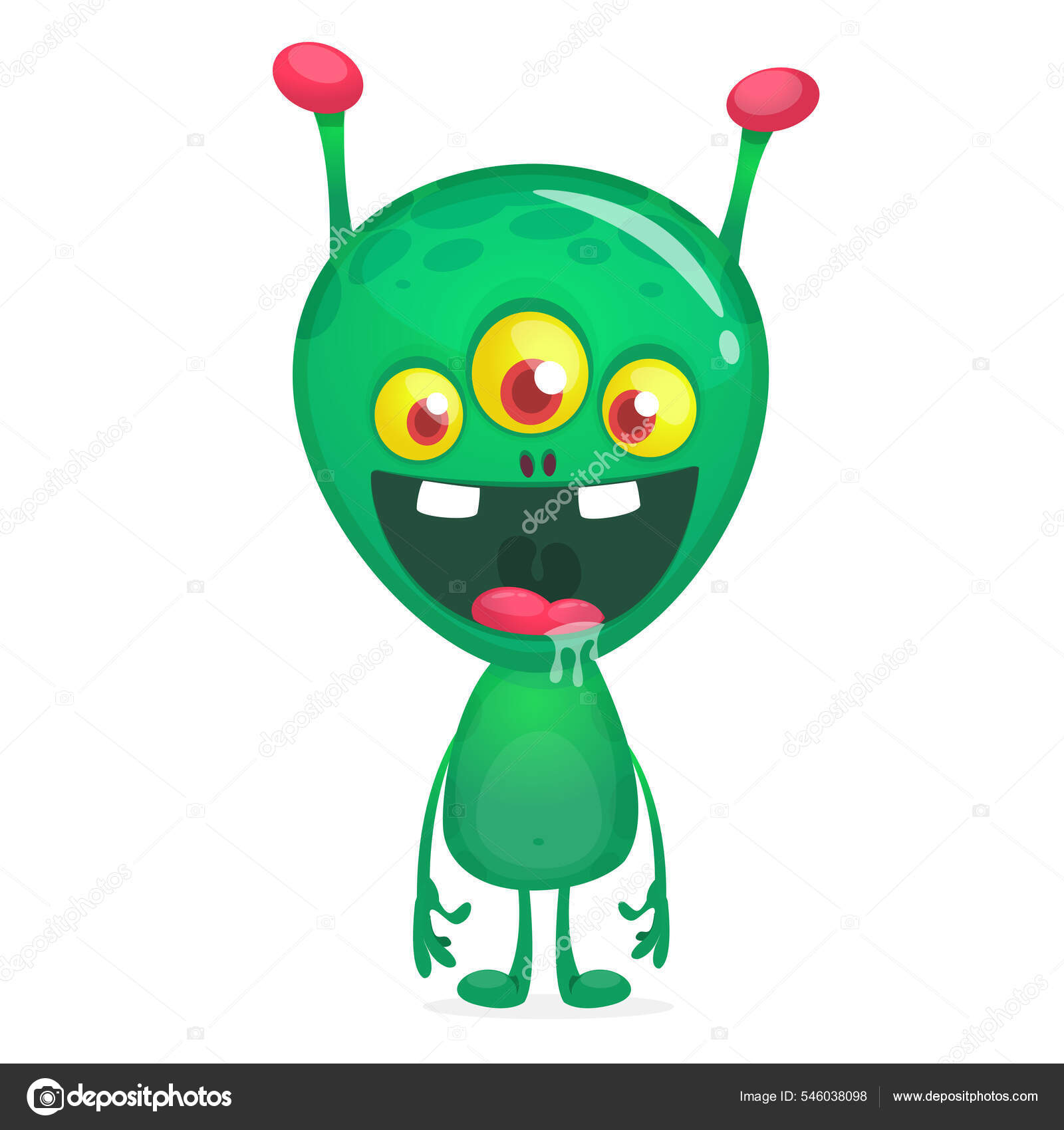 Personagem de desenho animado de um alienígena azul com olhos grandes em um  fundo branco