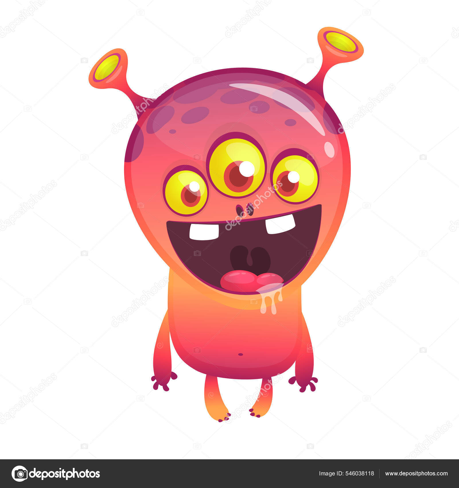 Мультфильм Смешной Чужак Твоими Глазами Векторная Изоляция.