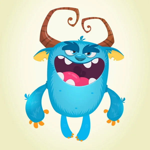 Angry Cartoon Monster Emotion Halloween Vector Illustration Isolated — Stock Vector