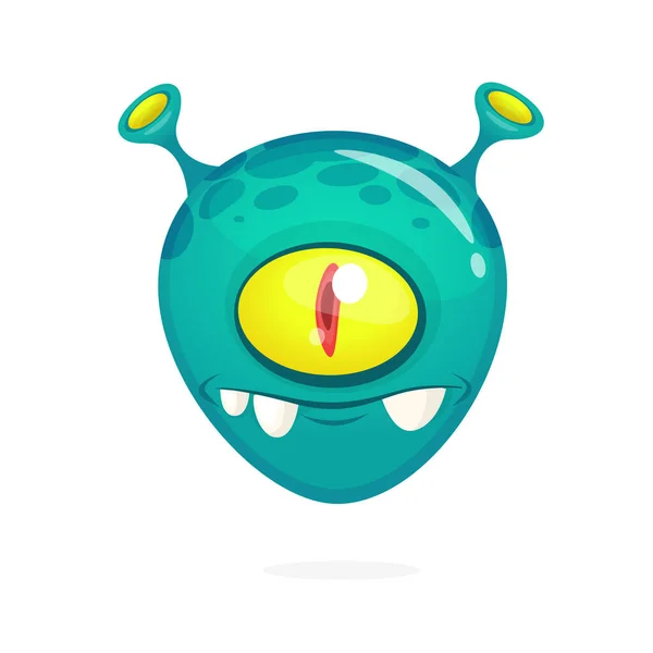 Cute Alien Head Cartoon Vector Illustration Isolated — Stock Vector