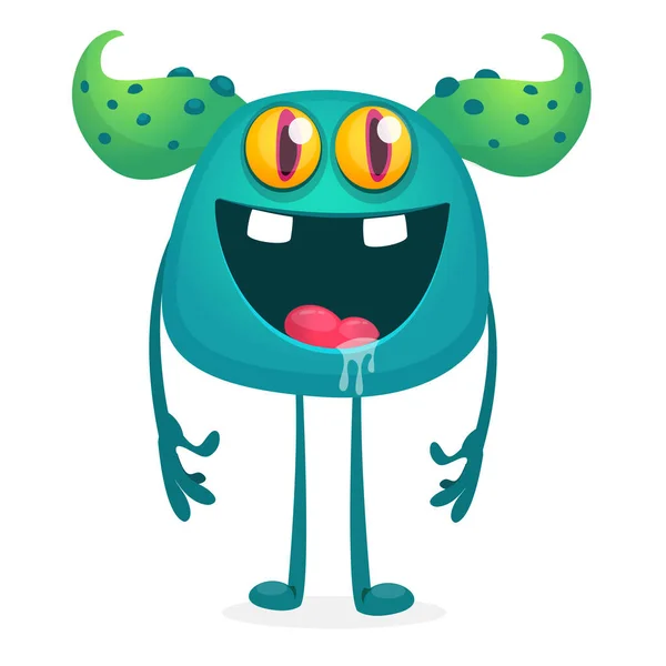 Happy Smiling Monster Cartoon Vector Illustration — Stock Vector