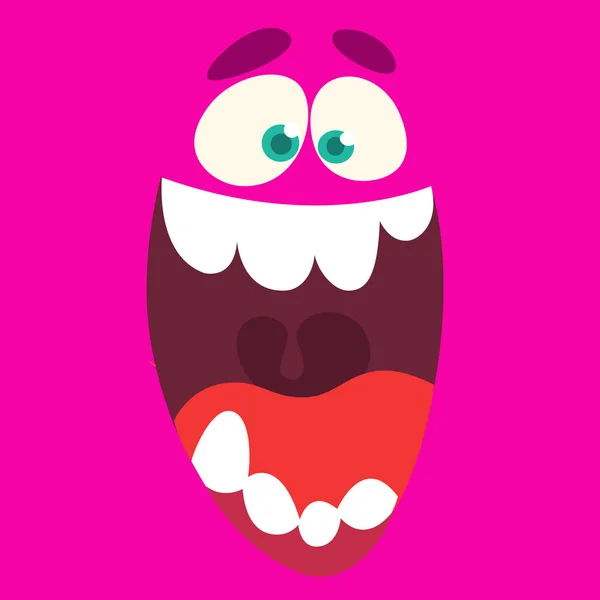 Erstaunliches Cartoon Monster Gesicht Vektorillustration Halloween — Stockvektor