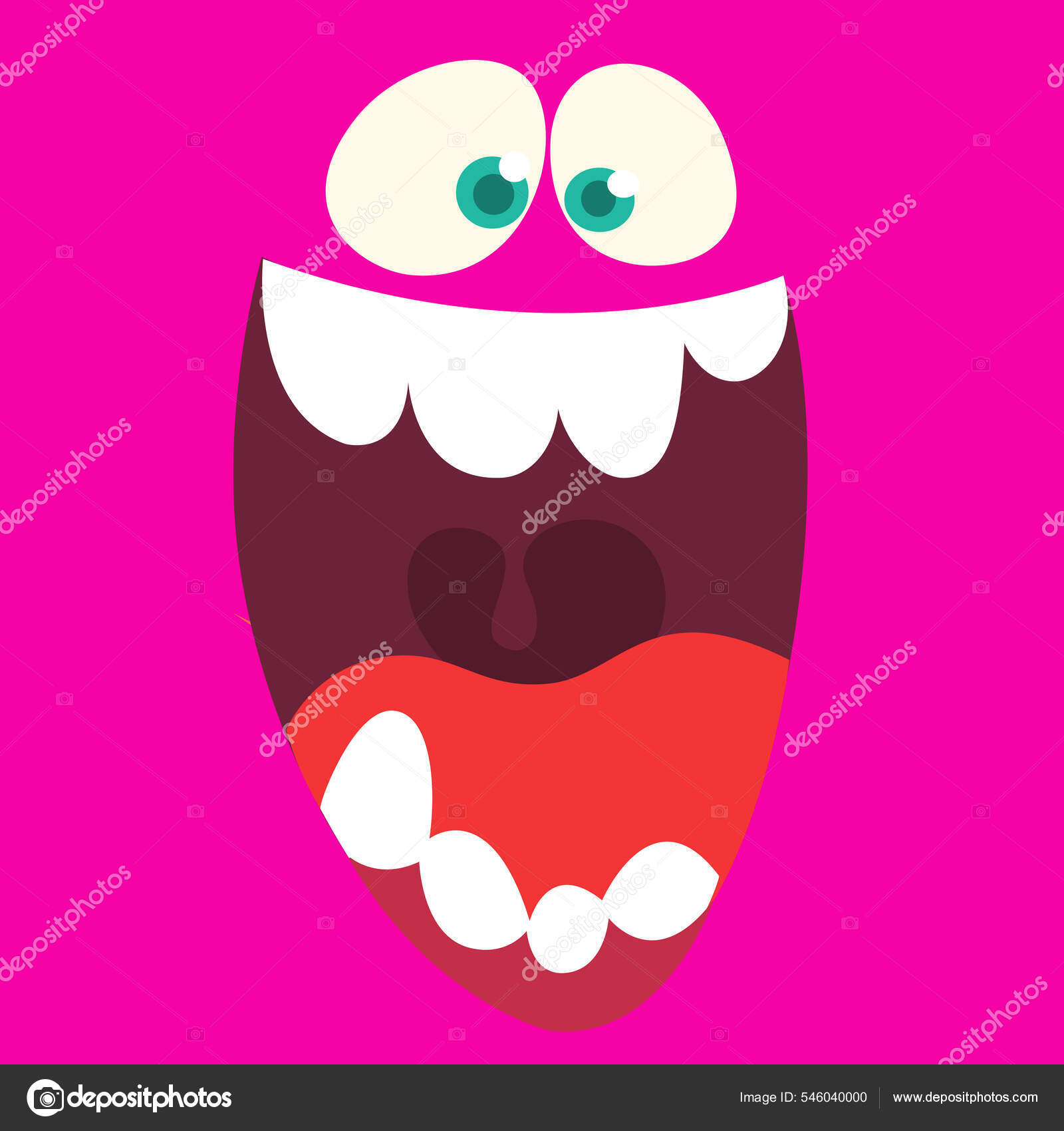 Very Funny Cartoon Monster Face Halloween Vector Illustration Stock Vector Image by © #546040000 Very Funny Cartoon Monster Face Halloween Vector Illustration Stock Vector Image by © #546040000