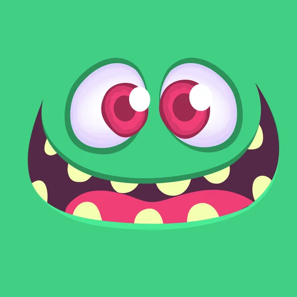 Cooles Cartoon Monster Gesicht Vektorillustration Halloween — Stockvektor