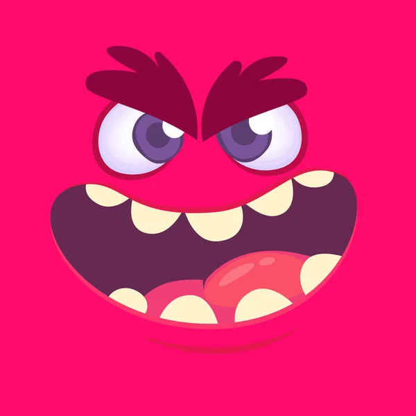 Cooles Cartoon Monster Gesicht Vektorillustration Halloween — Stockvektor