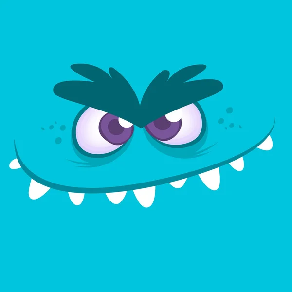 Face Monstre Bande Dessinée Vecteur Halloween Monstre Avatar Expression Monstre — Image vectorielle