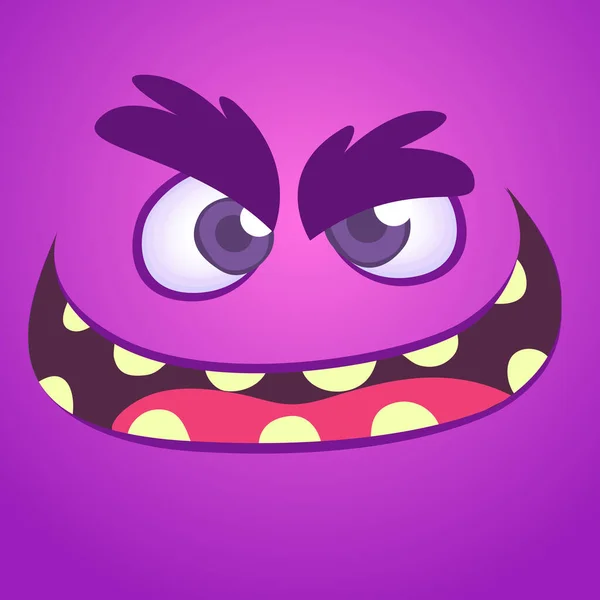 Kreslený Vzteklý Monstrum Vector Halloween Monster Avatar Monster Expression — Stockový vektor