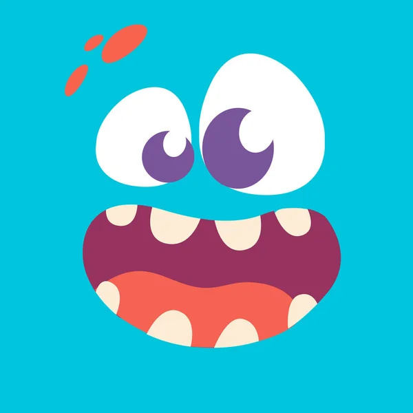 Zeichentrickmonster Gesicht Vector Halloween Monster Avatar Monsterausdruck — Stockvektor