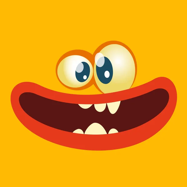 Lustige Karikatur Monster Gesicht Illustration — Stockvektor