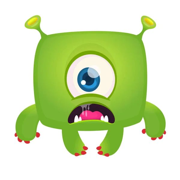 Cartoon Eenogige Monster Buitenaardse Illustratie Halloween Ontwerp — Stockvector