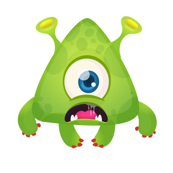 Grappig Schattig Cartoon Monster Ontwerp Vector Halloween Illustratie — Stockvector