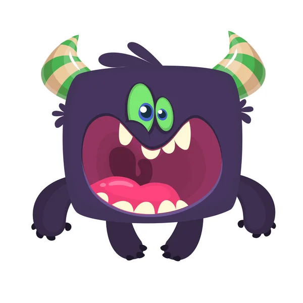 Angry Cartoon Monster Vector Halloween Illustration — Stock Vector